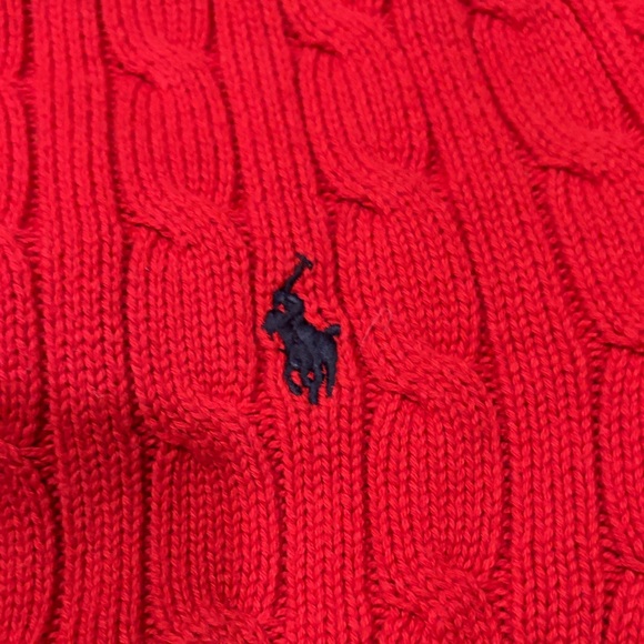 Polo by Ralph Lauren Boy’s Vibrant Red Crewneck Sweater - Picture 3 of 4
